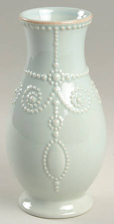 French Perle Ice Blue 8" Fluted Vase