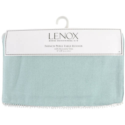 French Perle Ice Blue 14" X 90" Cloth Table Runner