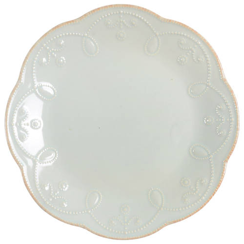 French Perle Ice Blue Accent Luncheon Plate