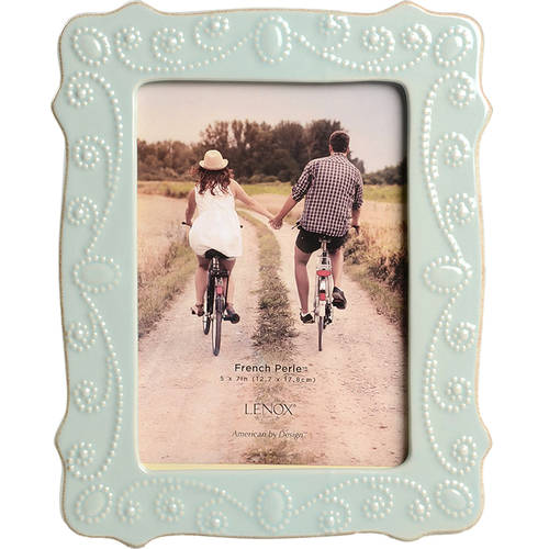 French Perle Ice Blue Frame-Holds 5" X 7"