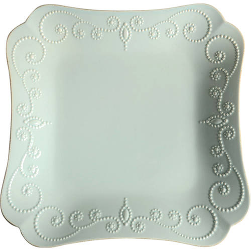 French Perle Ice Blue Square Dinner Plate