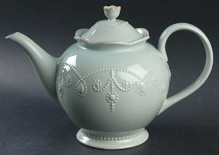 French Perle Ice Blue Teapot & Lid