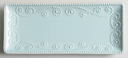 French Perle Ice Blue 9" Rectangular Serving Platter