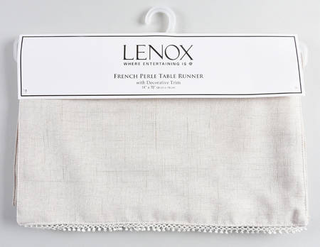 French Perle White 14' X 70" Cloth Table Runner