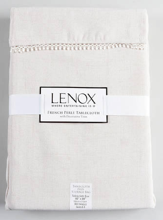 French Perle White 60" X 84" Oblong Tablecloth