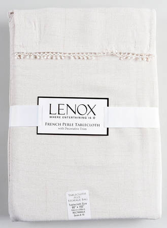 French Perle White 60" X 102" Oblong Tablecloth