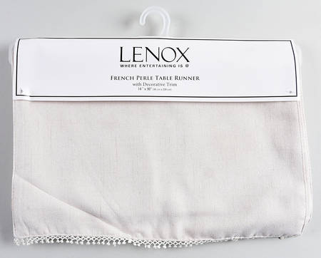 French Perle White 14" X 90" Cloth Table Runner