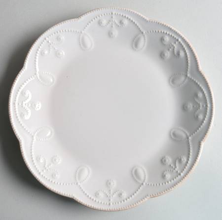French Perle Cream Accent Luncheon Plate