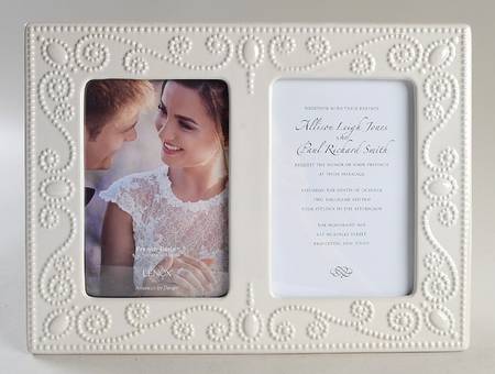 French Perle White Double Picture Frame