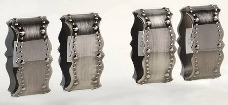 French Perle White Metal Napkin Ring - Set of 4