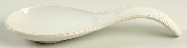 French Perle White Spoon Rest/Holder (Holds 1 Spoon)