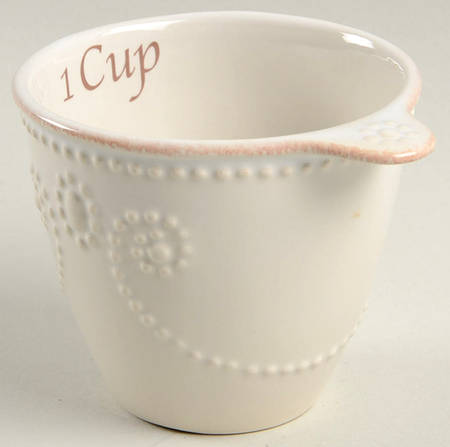 French Perle White 1 Cup Measuring Cup