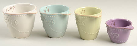 French Perle White Measuring Cup Set (1 Cup, 3/4 Cup,1/2 Cup,1/4 Cup)