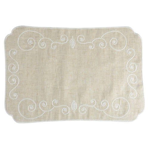 French Perle White Cloth Placemat by Lenox