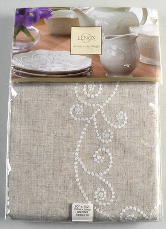 French Perle White 60" X 102" Oblong Tablecloth