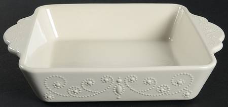 French Perle White 11" Square Baker