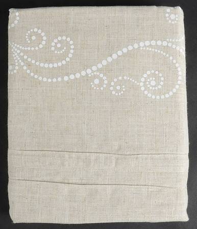 French Perle White 72" X 72" Cloth Shower Curtain