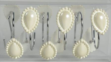 French Perle White (Set of 12) Shower Curtain Hooks