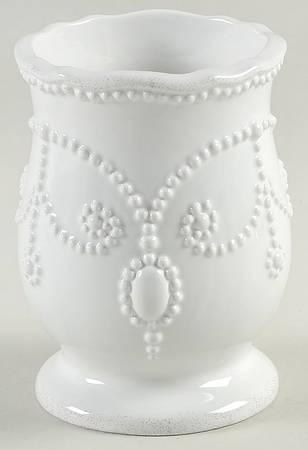 French Perle White China Bathroom Tumbler