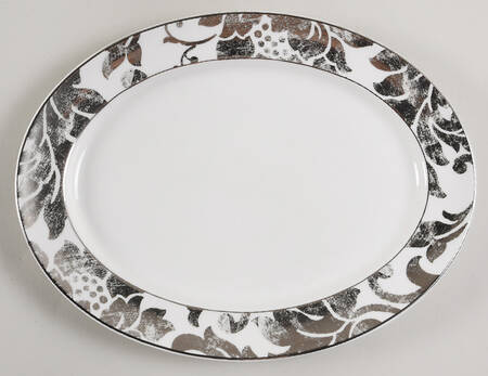 Silver Applique 13" Oval Serving Platter
