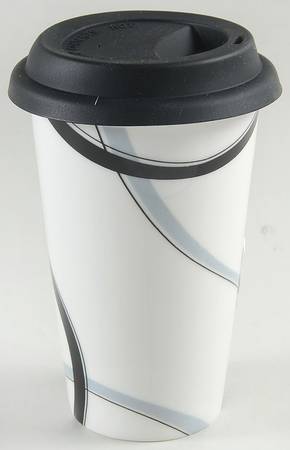 Vibe Black and Grey Travel Tumbler & Silicone/Plastic Lid