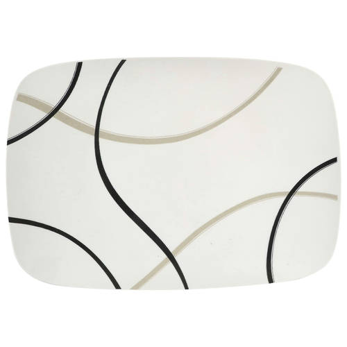 Vibe Black and Grey 16" Rectangular Serving Platter