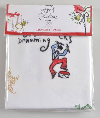12 Days of Christmas 72" X 72" Cloth Shower Curtain
