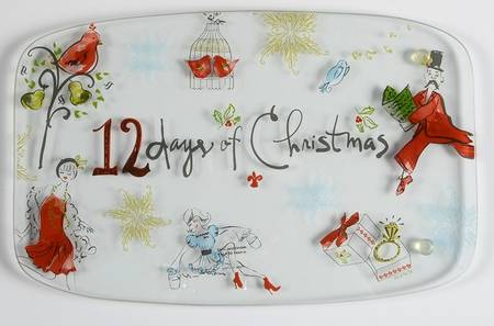 12 Days of Christmas Glassware Cheeseboard