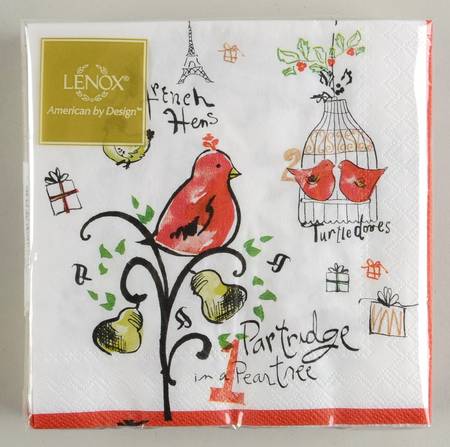 12 Days of Christmas Package of Paper Cocktail Napkins