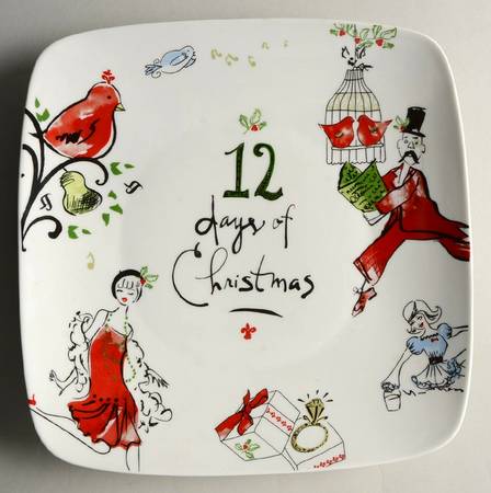 12 Days of Christmas 10" Square Serving Platter
