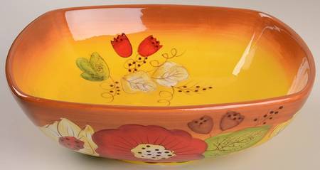 Les Belles Fleurs 10" Square Serving Bowl