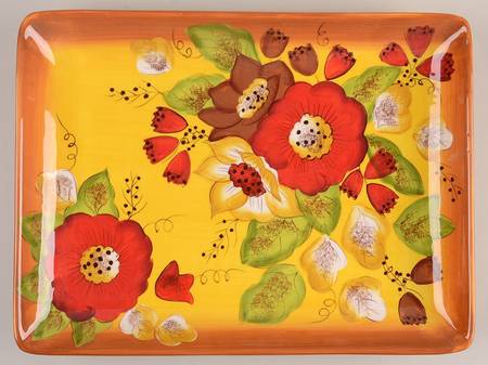 Les Belles Fleurs 15" Rectangular Serving Platter