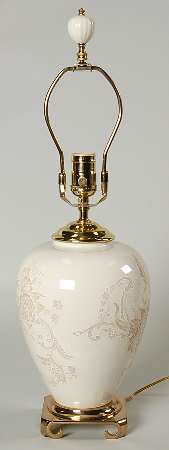 Damask 20" Electric Lamp No Shade