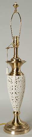 White Linen 31" Electric Lamp No Shade