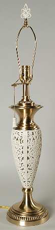 White Linen 31" Electric Lamp No Shade