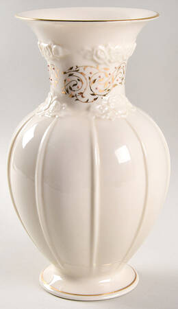 Rose Brocade 8" Flared Vase