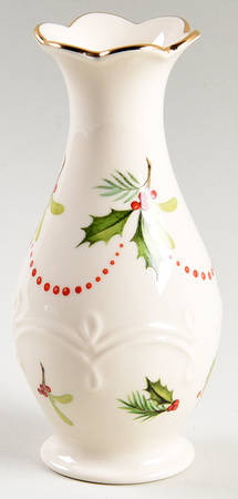 Mistletoe & Holly 5" Bud Vase