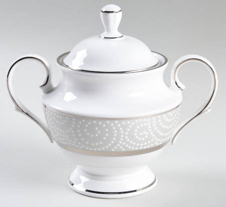 Pearl Beads Sugar Bowl & Lid