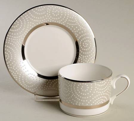 Pearl Beads Flat Cup & Saucer Set