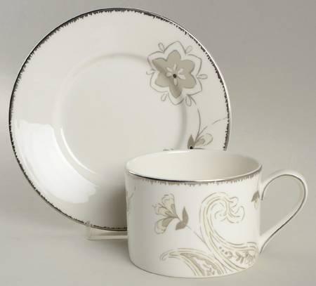 Paisley Terrace Flat Cup & Saucer Set