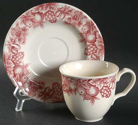 LIE7 Pink Flat Cup & Saucer Set