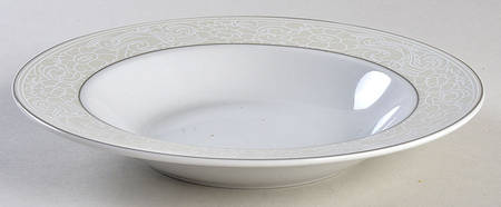 Orchid Silver Rim Soup Bowl