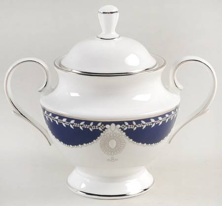 Empire Pearl Indigo Sugar Bowl & Lid