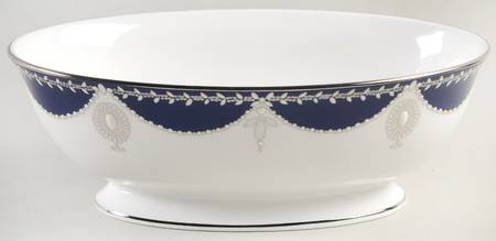 Empire Pearl Indigo 9" Oval Vegetable Bowl