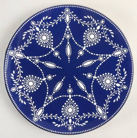 Empire Pearl Indigo Accent Luncheon Plate