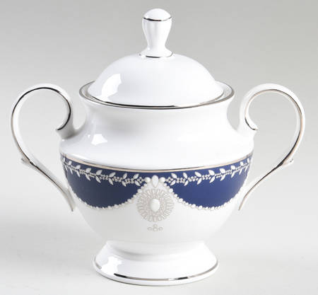 Empire Pearl Indigo Sugar Bowl & Lid