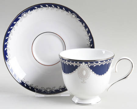 Empire Pearl Indigo Footed Cup & Saucer Set
