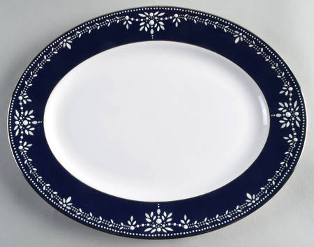Empire Pearl Indigo 13" Oval Serving Platter