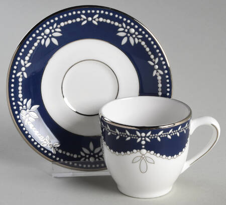 Empire Pearl Indigo Flat Demitasse Cup & Saucer Set