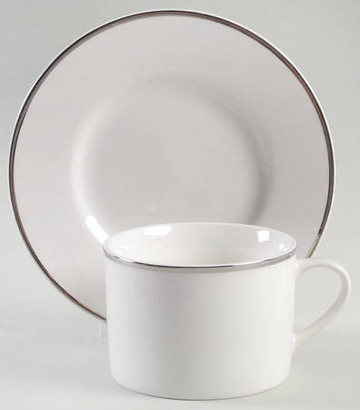 Platinum Banded Flat Cup & Saucer Set
